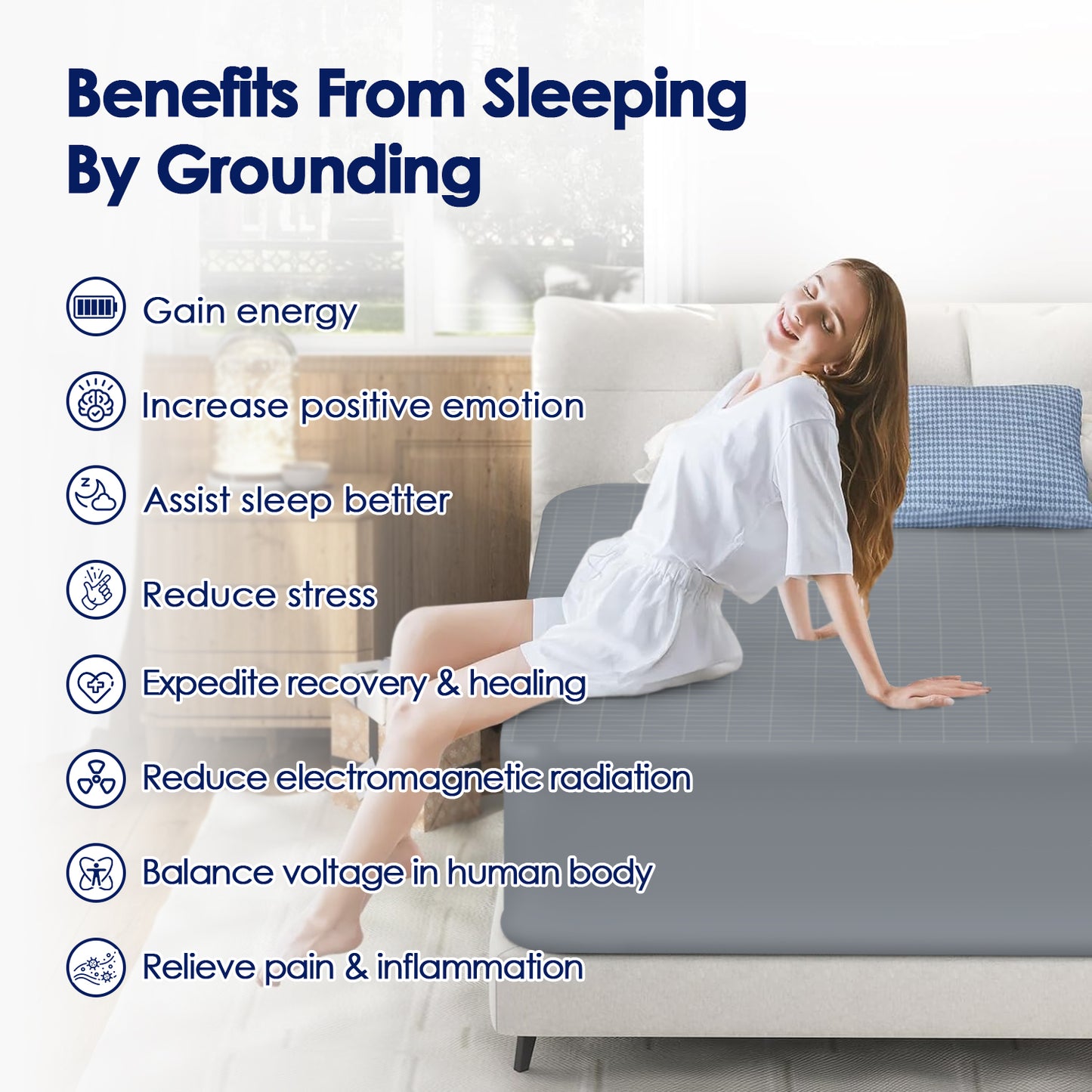 Grounding Fitted Bed Sheet (Queen/King" ) [Combed Cotton Edge]