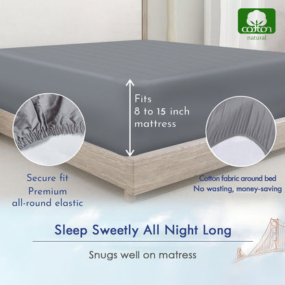 Grounding Fitted Bed Sheet (Queen/King" ) [Combed Cotton Edge]